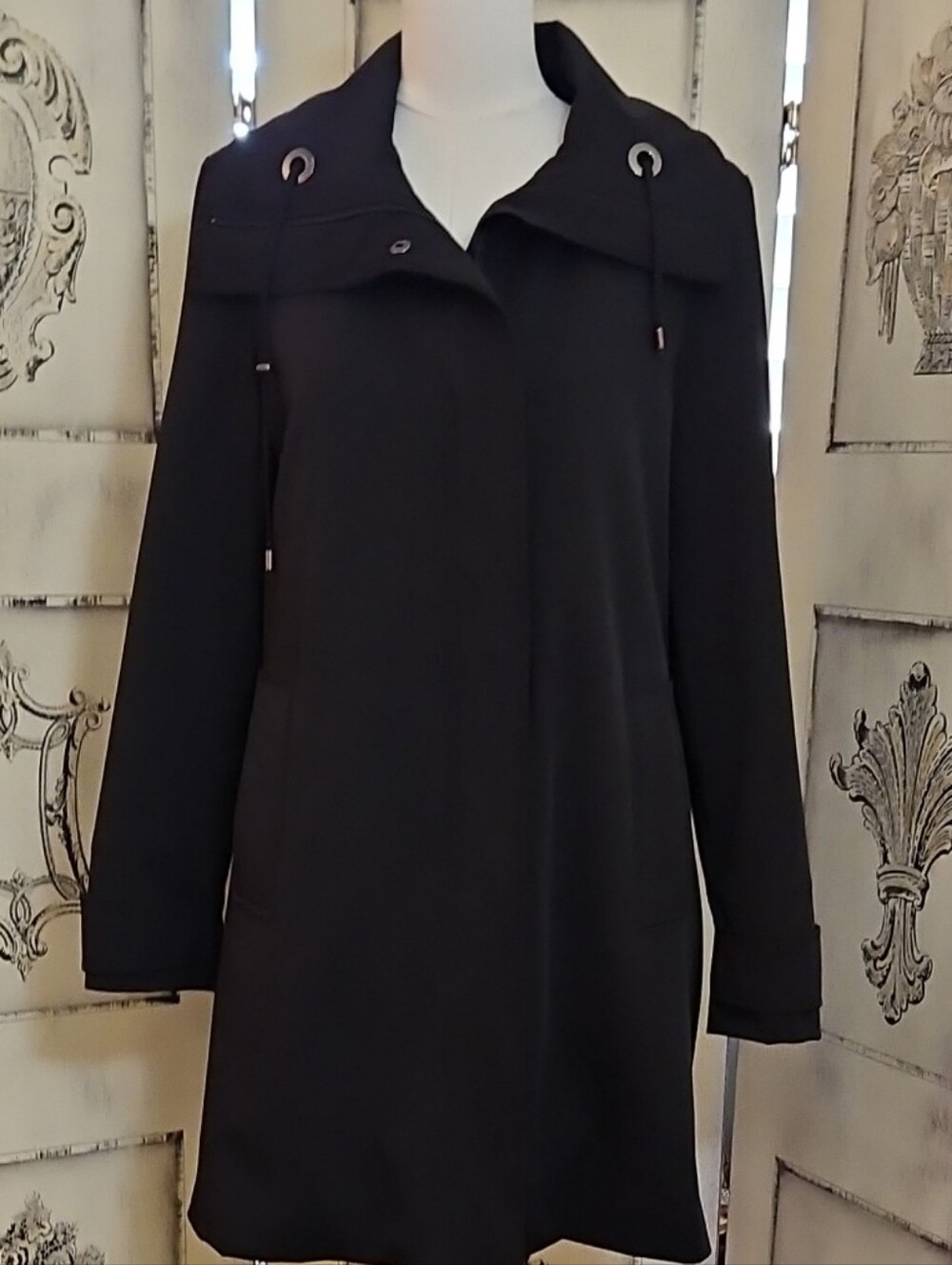 London Fog 2-1 Black All Weather Mid Length Jacket W/ Removable Liner Size Med